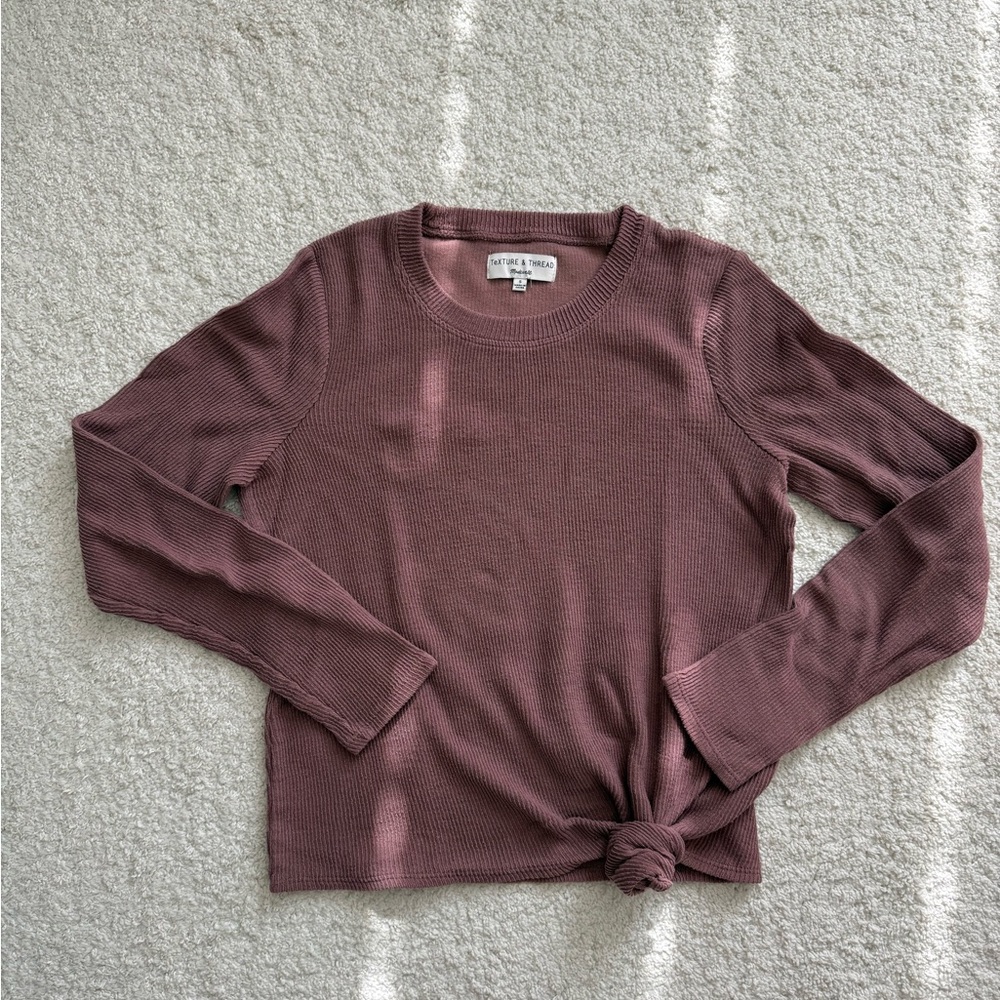 Madewell Texture & Thread Dusty Rose Long Sleeve Tee
